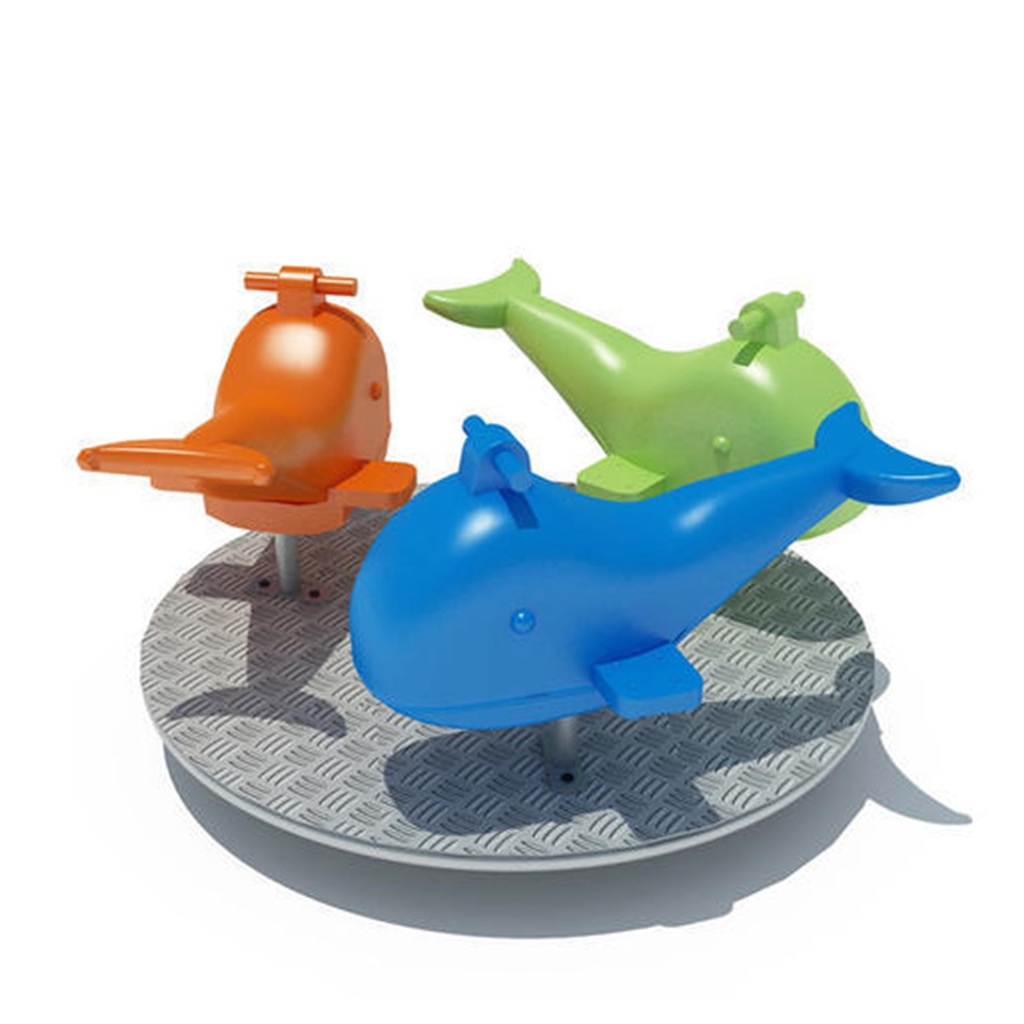 Dolphin Three Seated Merry Go Round