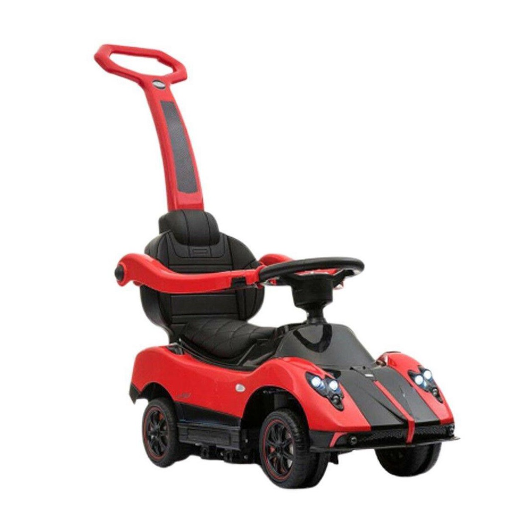 Kids Ride On Licensed Pagani Zonda Push Car With Pull Handle - Red